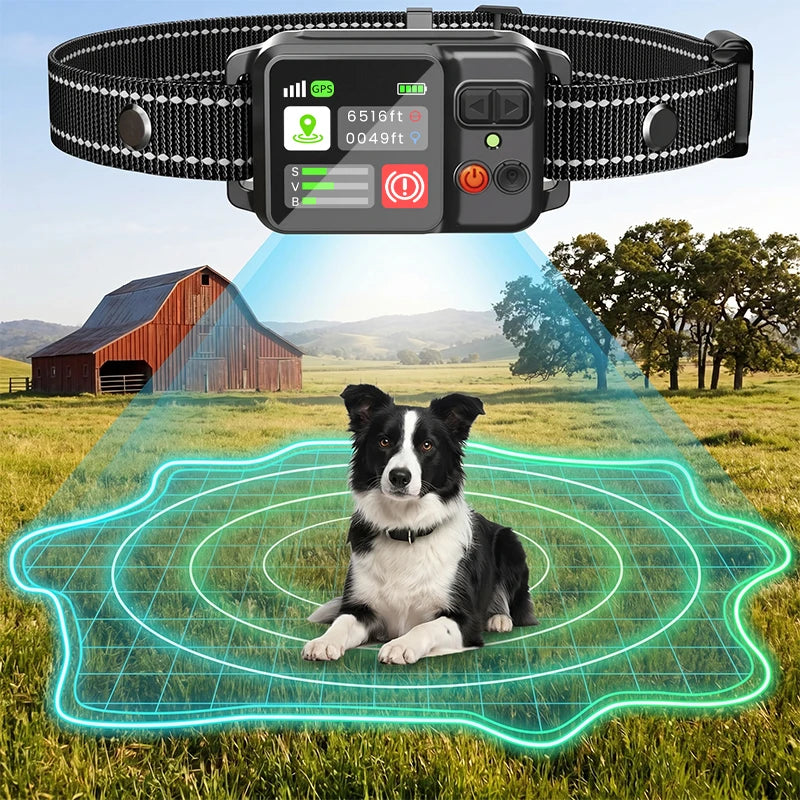 電子犬用フェンス首輪™｜屋外GPS 防水 警告強度調整 充電式ペット見守り