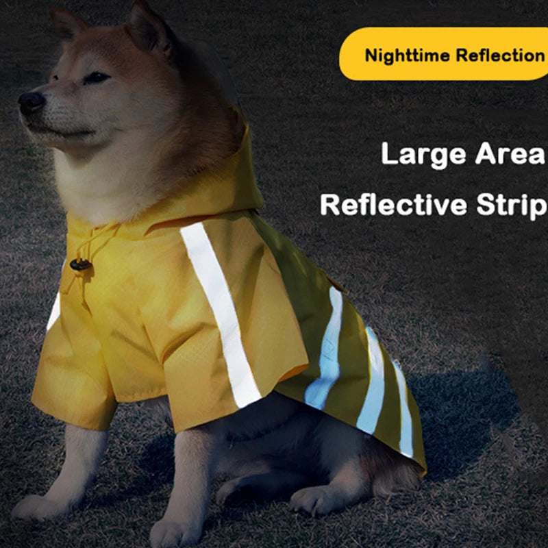 2026 New Waterproof Reflective Dog Raincoat Hooded Summer Lightweight Puppy Rain Poncho Outdoor Pet Rain Jacket For Small Dogs