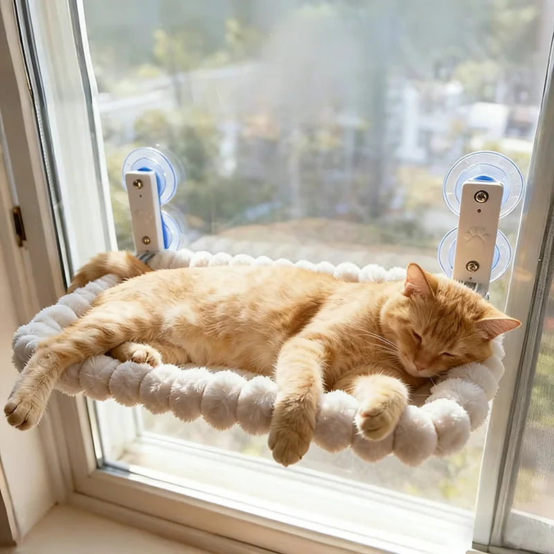 猫用まどべハンモック™｜強力吸盤付き 窓に取付け 日向ぼっこベッド