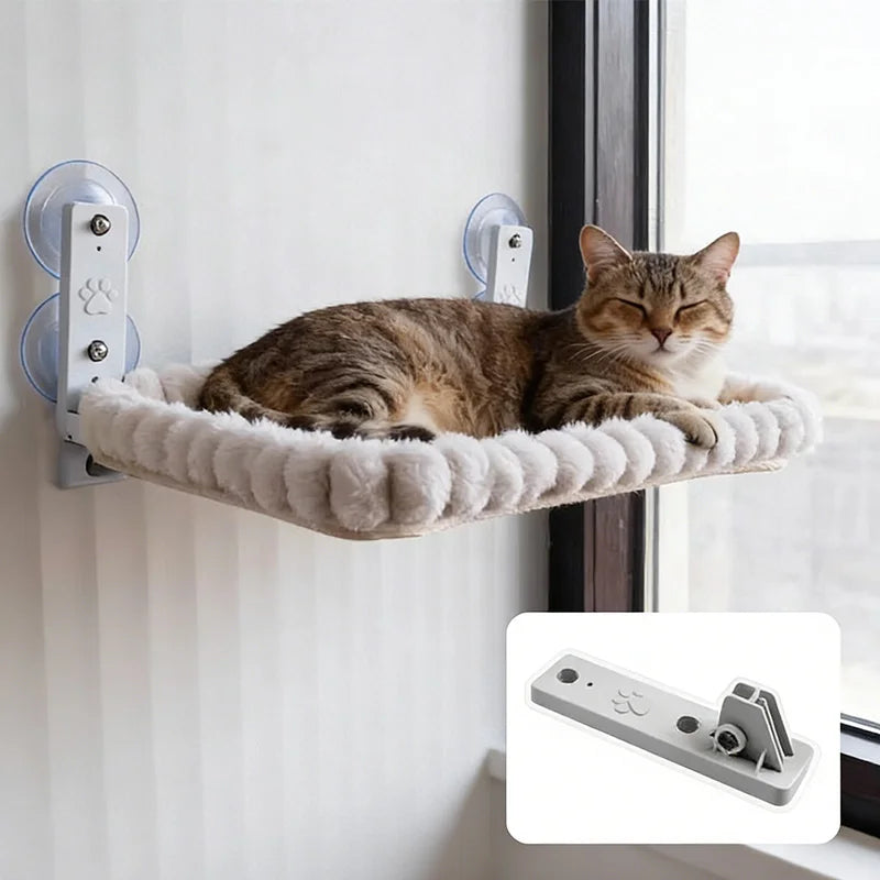 猫用まどべハンモック™｜強力吸盤付き 窓に取付け 日向ぼっこベッド