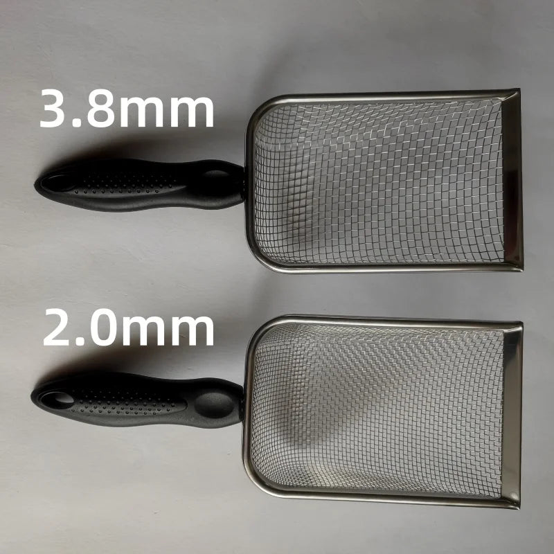 ステンレス製猫砂ふるいスコップ™｜メッシュ目が選べる 単品・セット 固まる砂対応