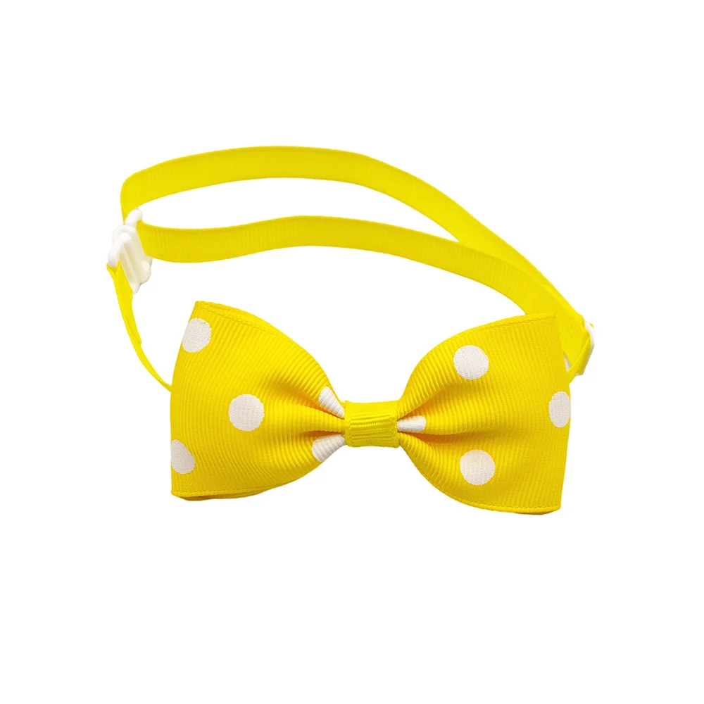 10pcs Ribbon Bow Ties For Dogs Adjustable Neck Tie For Cat Dots Pattern Pet Grooming Accessories 10 Colors Pet Supplies