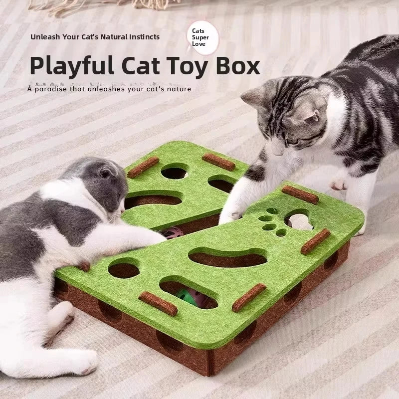キャットパズルトイ™｜フェルト製知育おもちゃ 猫の運動不足解消 室内遊び 犬・猫対応
