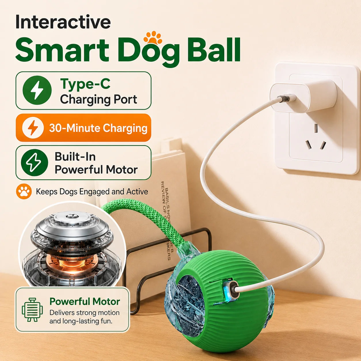 Spin Snacker - Automatic Rolling Treat Ball Interactive Cat Dog Toy