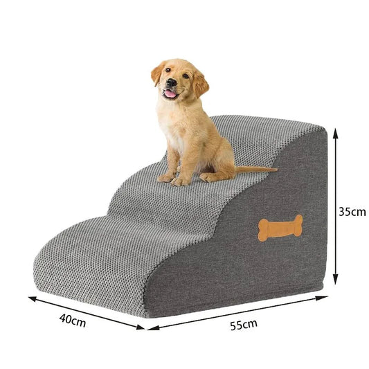 犬用ペットステップ™｜骨型ハンドル付き ソファ・ベッド横用階段スロープ