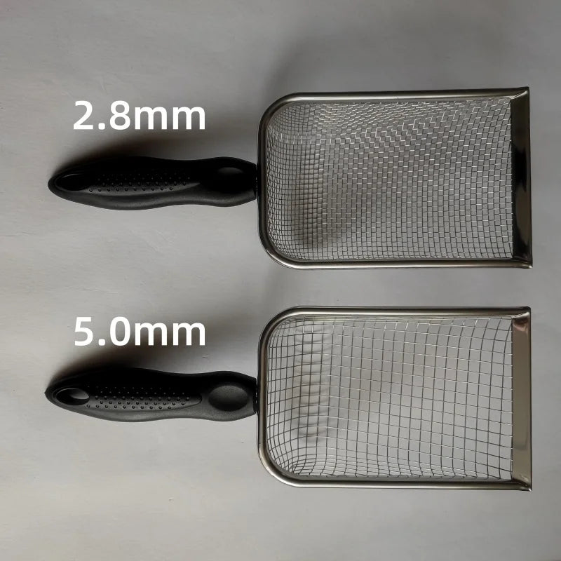 ステンレス製猫砂ふるいスコップ™｜メッシュ目が選べる 単品・セット 固まる砂対応