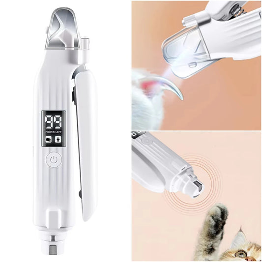 2in1電動ペットネイルトリマー™｜LEDライト付き 静音 犬猫用 爪切り＆爪やすり