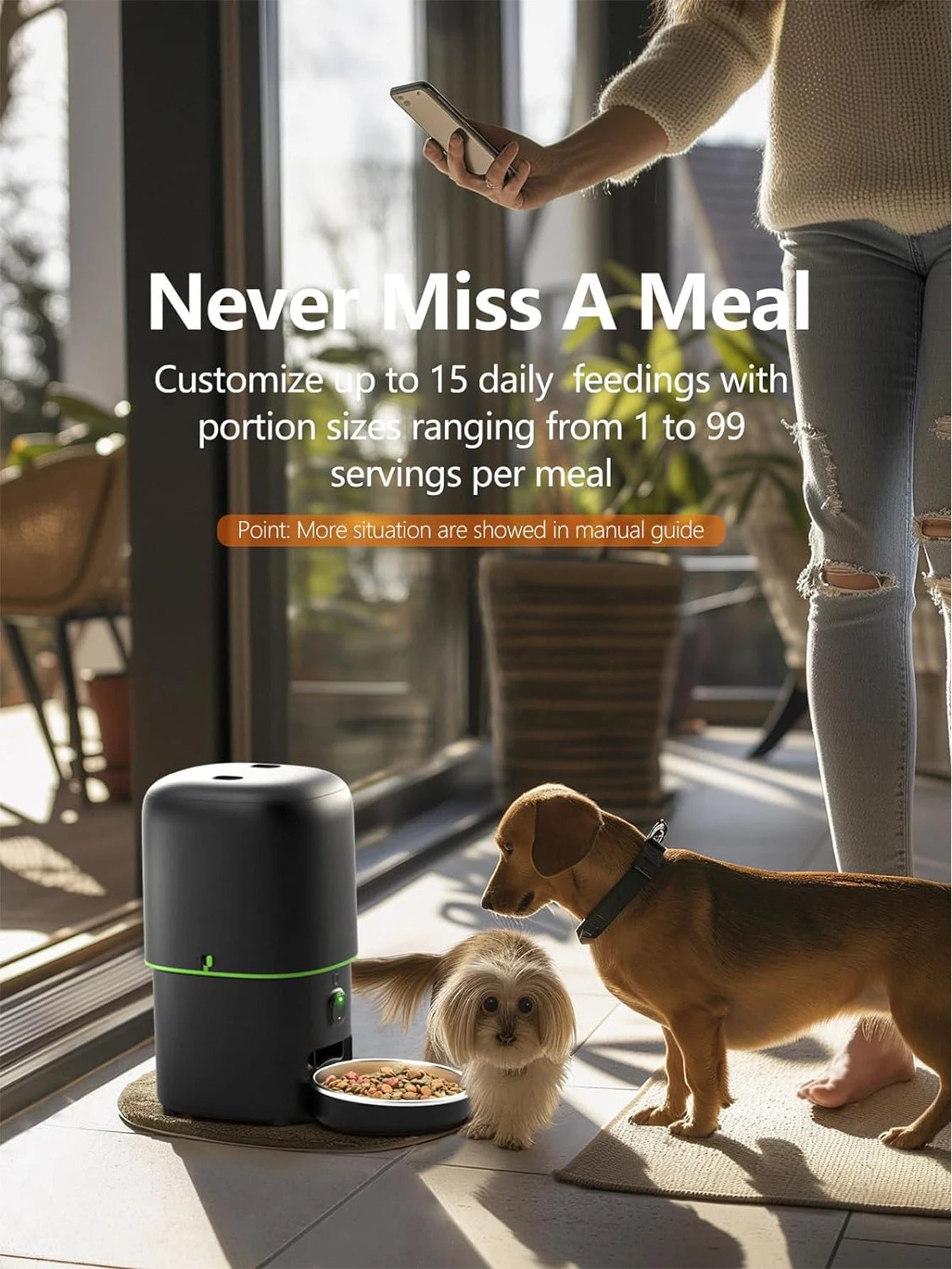 カメラ付き自動給餌器™｜1080P WiFi スマホ遠隔 犬猫用フードディスペンサー