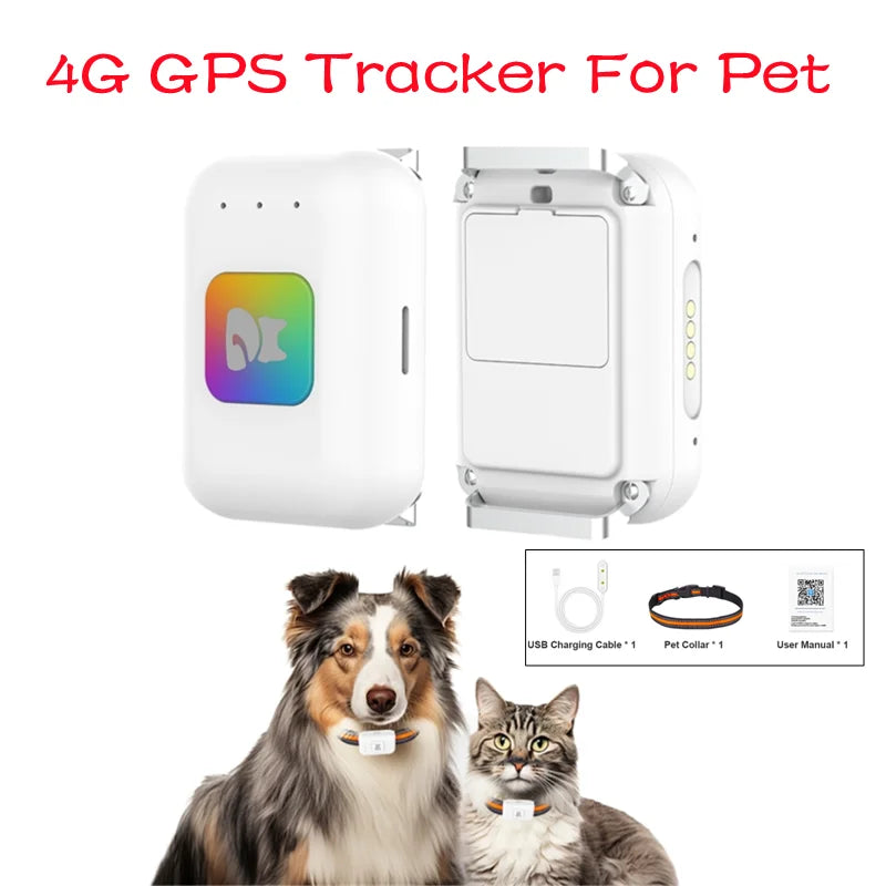 GPSペットトラッカー™｜4G LEDライト IP67防水 歩数・カロリー計測 犬猫用首輪
