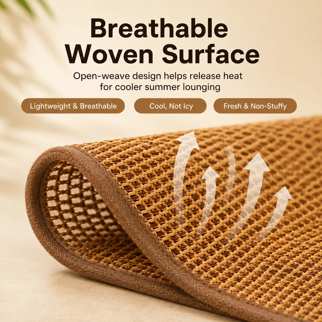 Pet Cooling Mat for Cats Round Woven Summer Sleeping Pad Breathable Washable Cat Bed Mat for Indoor Pets
