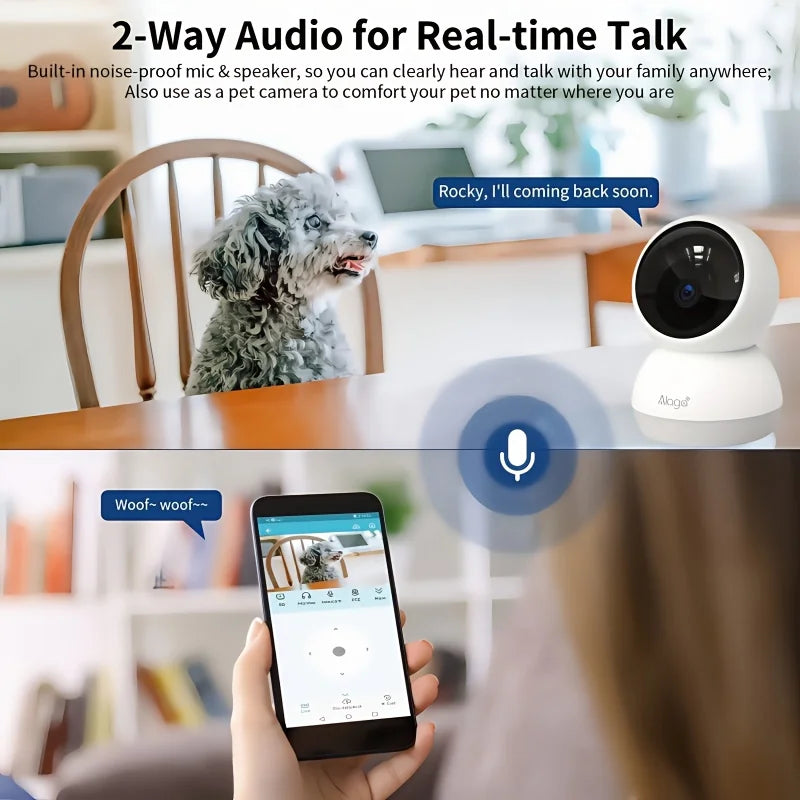 3K見守りペットカメラ™｜360°首振り AI検知 双方向通話 暗視 スマホ遠隔