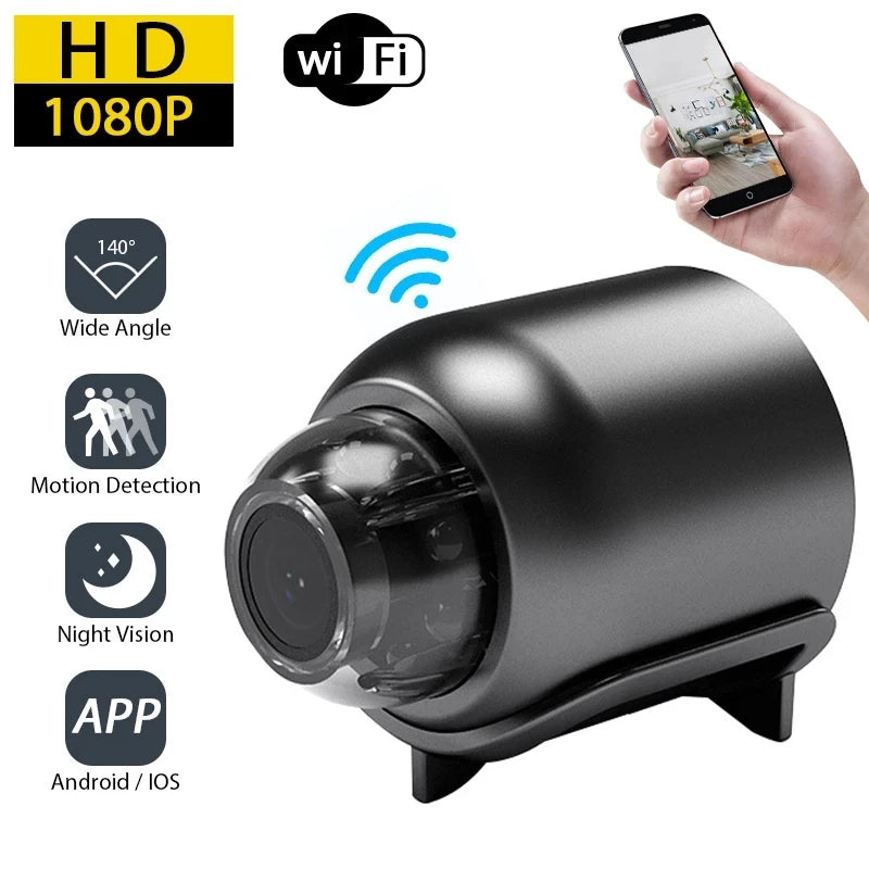 超小型WiFi見守りカメラ™｜1080P HD 暗視・アプリ遠隔監視 ペット＆室内セキュリティカメラ