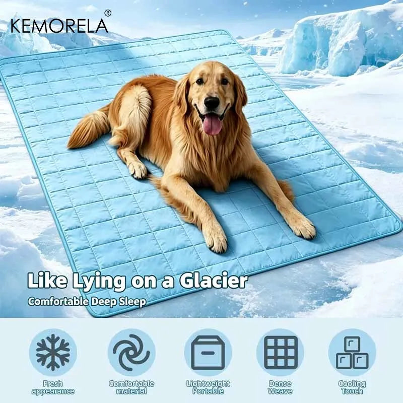 KEMORELA 2026 Ice Cool Upgrade Dog Cooling Mat Summer Pet Cold Bed Extra Large For Small Big Dogs Pad Breathable Pet Cold Bed