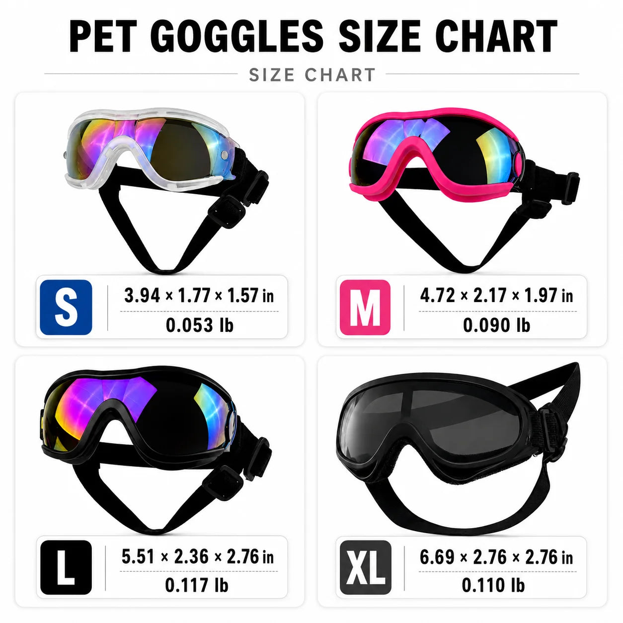 Pet Adjustable Dog Goggles Sunglasses Anti-UV Sun Glasses Eye Wear Protection Black Widely Used Dog Sunglasses Pet Dog Supplies