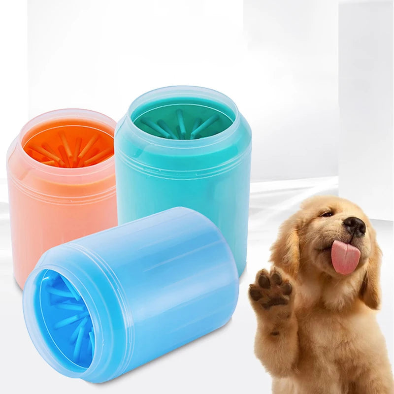ペット足洗いカップ™｜シリコンブラシ付き 犬猫用 かんたん泥落とし 携帯フットクリーナー