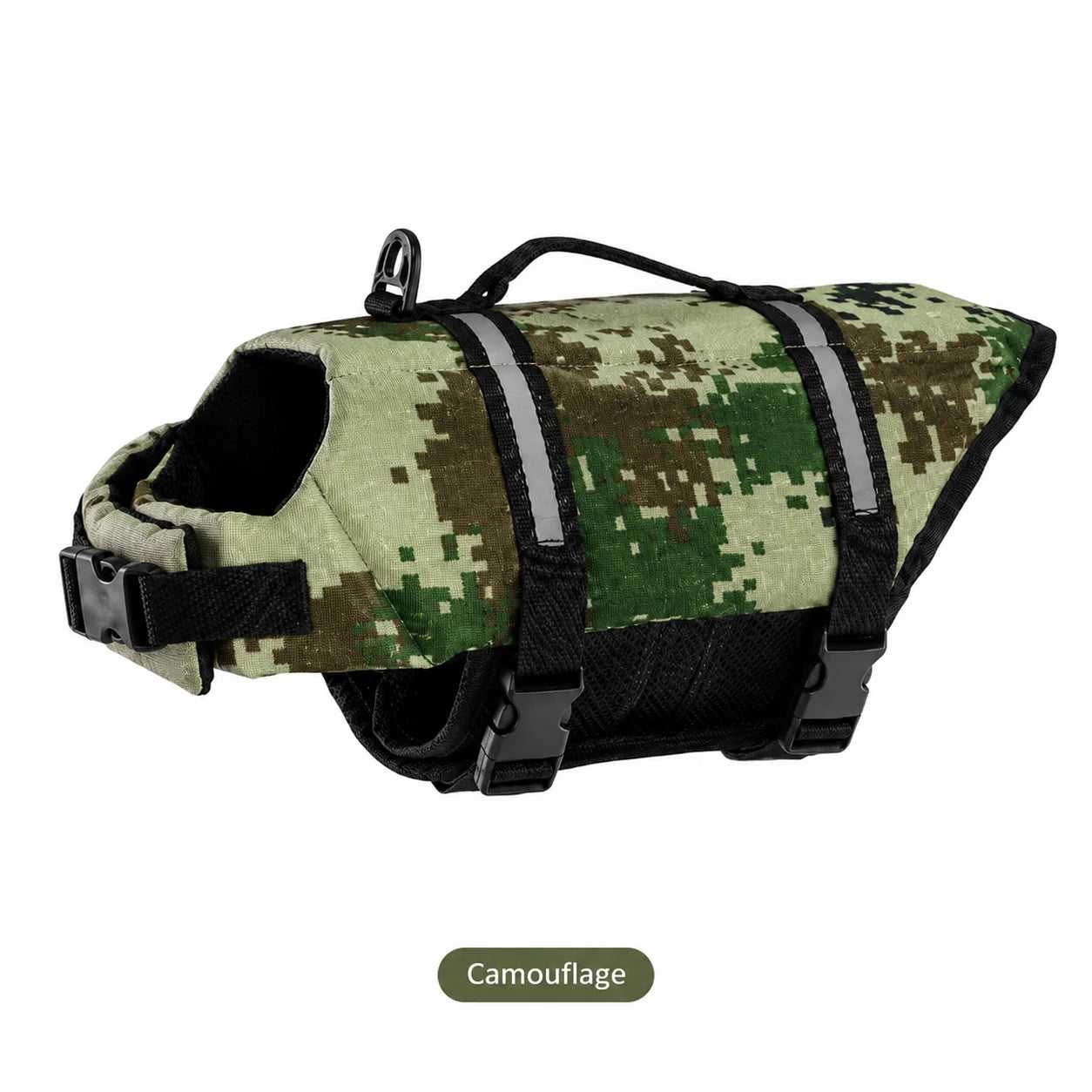 Dog Life Jacket Reflective Adjustable Pet Swimming Vest Enhanced Buoyancy Safety Swimwear with Rescue Handle for Dogs