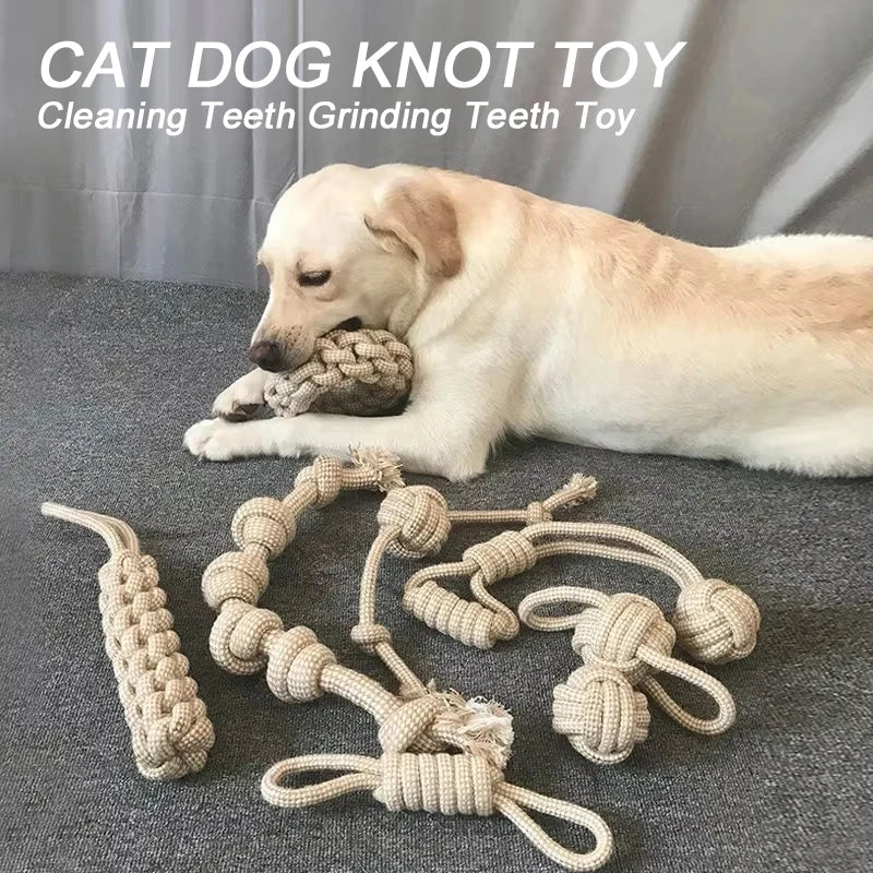 Cat Dog Knot Toy Cleaning Teeth Grinding Teeth Interest Interactive Wear Resistant Knot Toy Play Entertainment Pet Supplies 1Pc