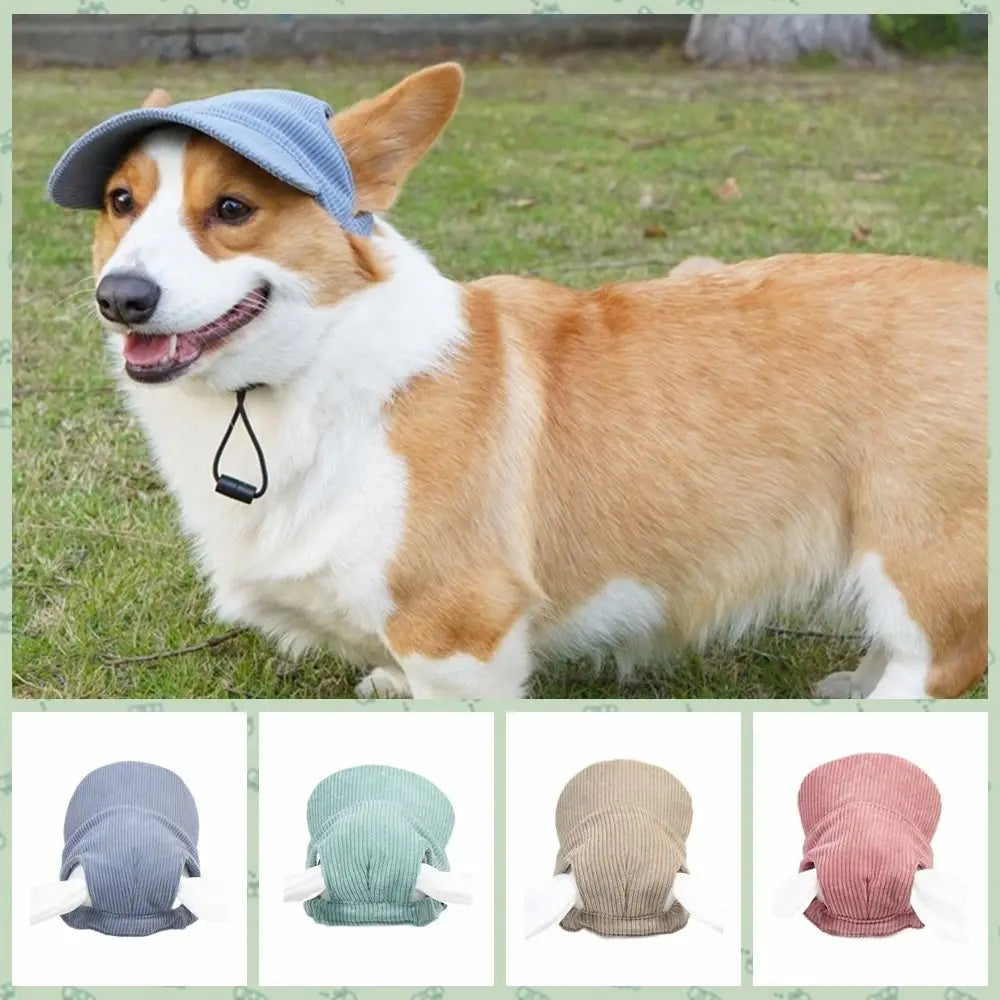 Adjustable Dog Baseball Cap Outdoor Sports Hat Soft Breathable Pet Sun Hat with Ear Holes Dog Parent-Child Hat Hiking