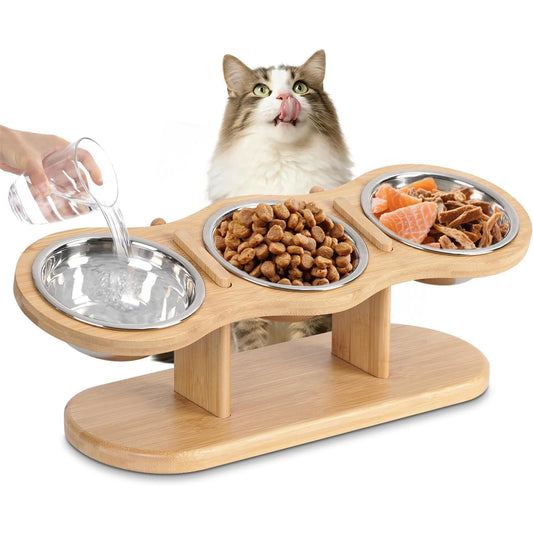 木製3口ペット食卓™