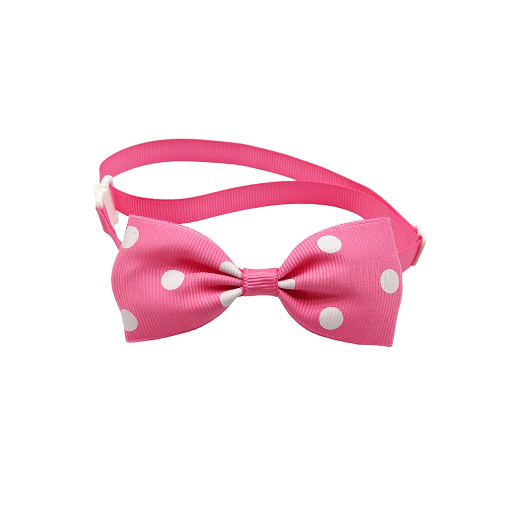 10pcs Ribbon Bow Ties For Dogs Adjustable Neck Tie For Cat Dots Pattern Pet Grooming Accessories 10 Colors Pet Supplies
