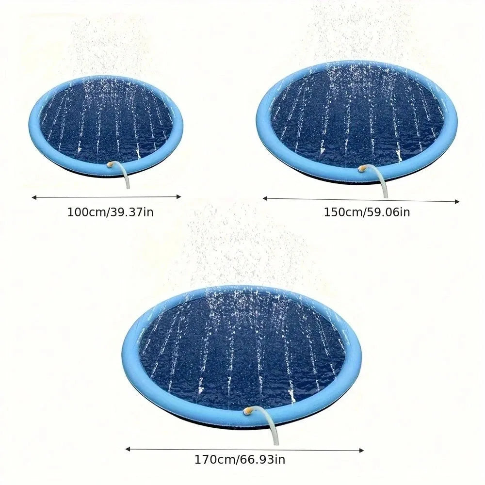 Dog Splash Pad Thick Sprinkler Pool Toy Anti-Slip Outdoor Summer Sprinkler Water Toy for Backyard Fountain Play Mat for Children