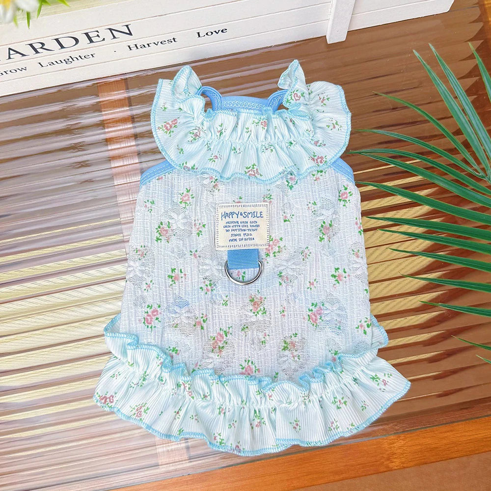Thin Breathable Small Dog Princess Dress Cool Summer Spring Cute Medium Cat Halter Skirt Breathable Dog Dress Clothes