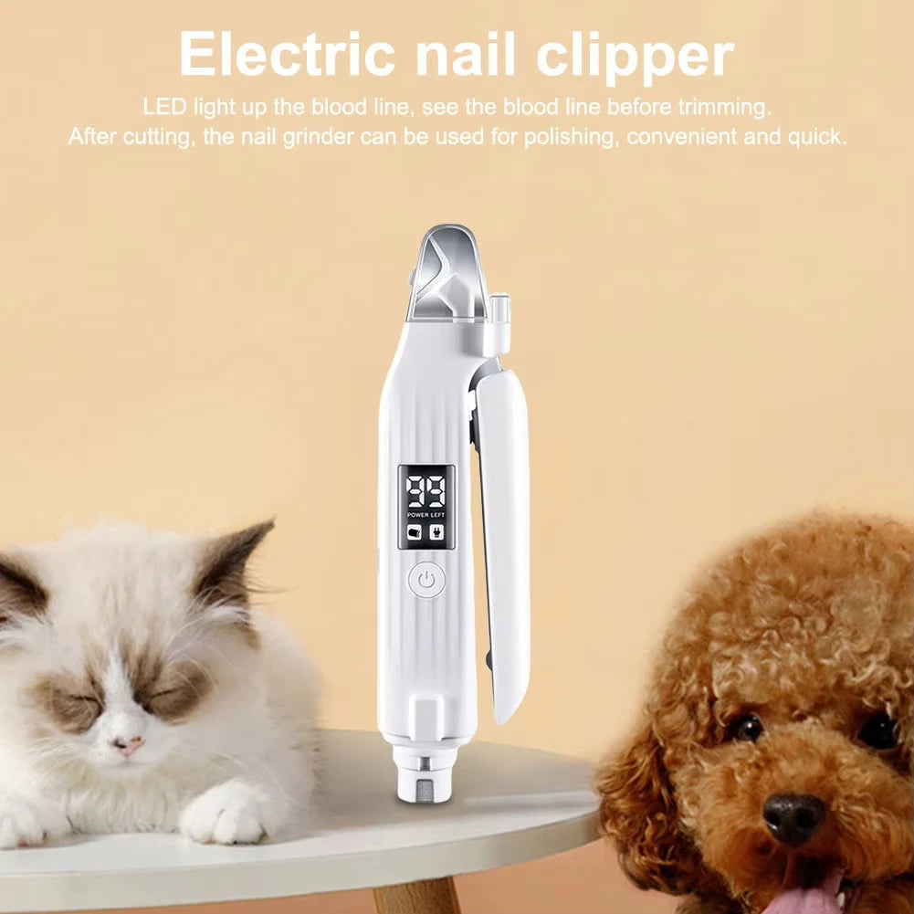 2in1電動ペットネイルトリマー™｜LEDライト付き 静音 犬猫用 爪切り＆爪やすり