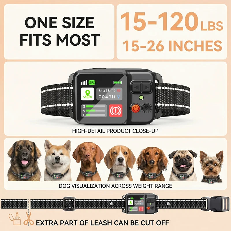 電子犬用フェンス首輪™｜屋外GPS 防水 警告強度調整 充電式ペット見守り