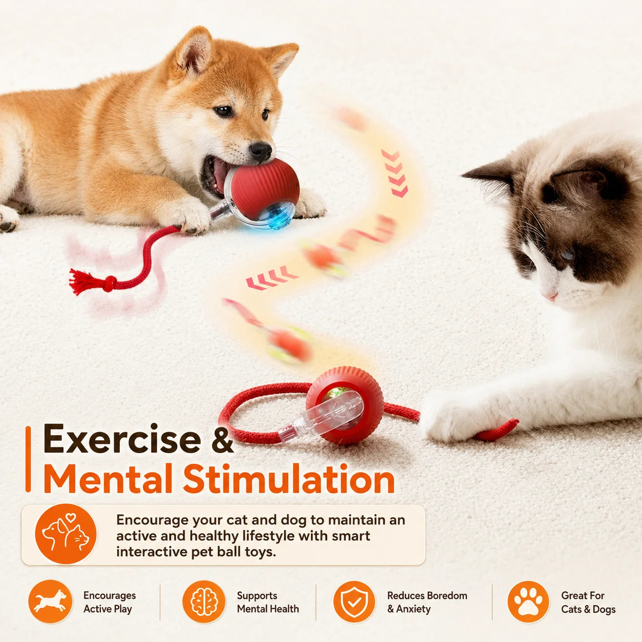 Spin Snacker - Automatic Rolling Treat Ball Interactive Cat Dog Toy