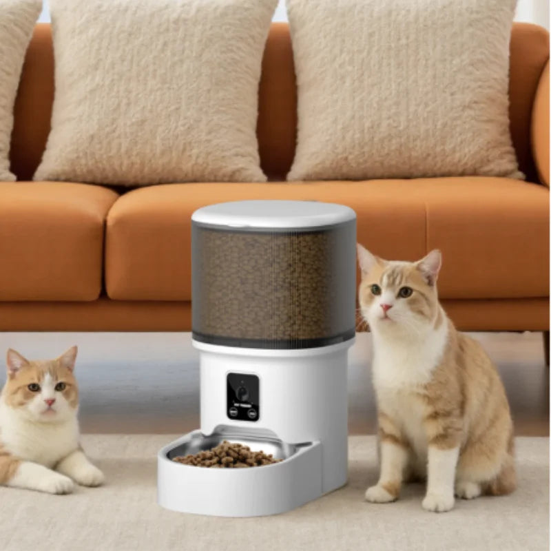 4L WiFi Automatic Pet Feeder for Cats And Dogs Intelligent Food Dispenser with Button Control Smart Pet Feeder