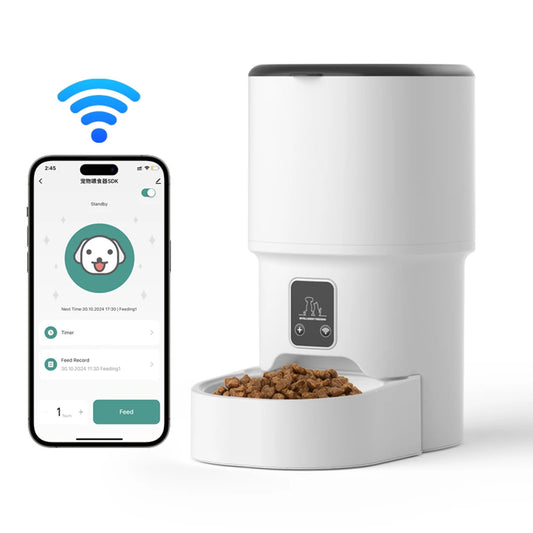 ダブルミールスマートペット給餐機™｜4L大容量 WiFiアプリ遠隔操作 犬猫共用自動給餐器