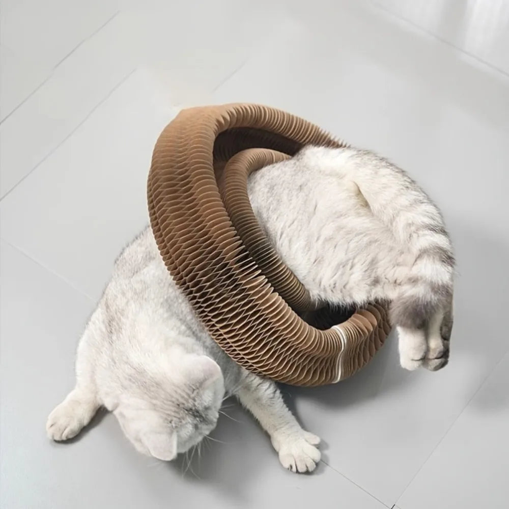 Durable Twistable Cardboard Cat Scratcher - Interactive Play Toy, Encloses Nature, Indoor Entertainment, All Breed Sizes