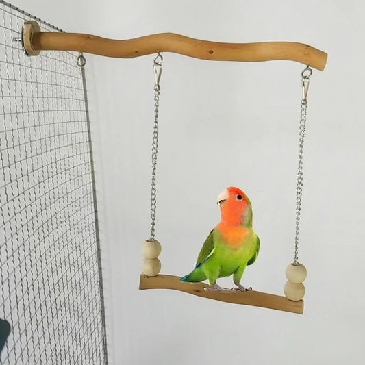 天然木製鳥用ブランコ玩具™