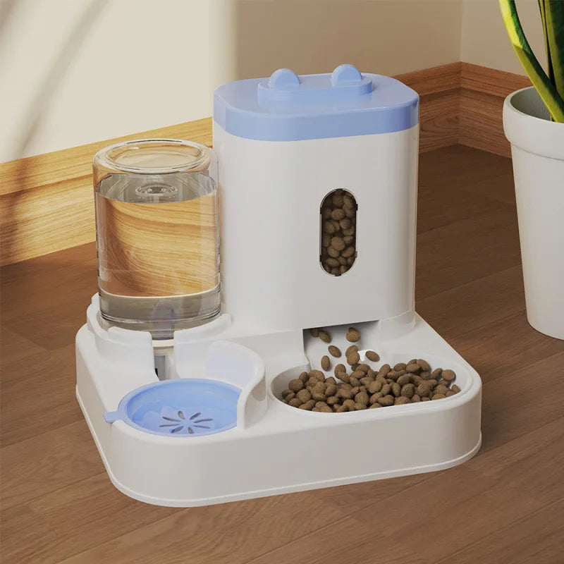 自動給餌・給水一体型™｜犬猫兼用フードディスペンサー＆自動給水器セット 大容量こぼれ防止