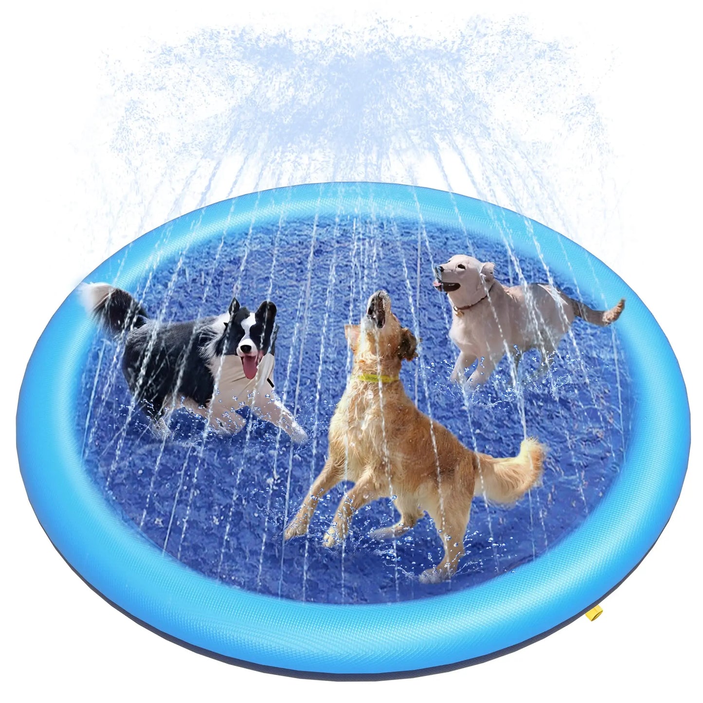 Dog Splash Pad Thick Sprinkler Pool Toy Anti-Slip Outdoor Summer Sprinkler Water Toy for Backyard Fountain Play Mat for Children