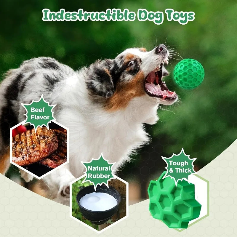 丈夫な天然ゴム噛むボール™｜音が鳴る 犬用 デンタルケア 頑丈おもちゃ