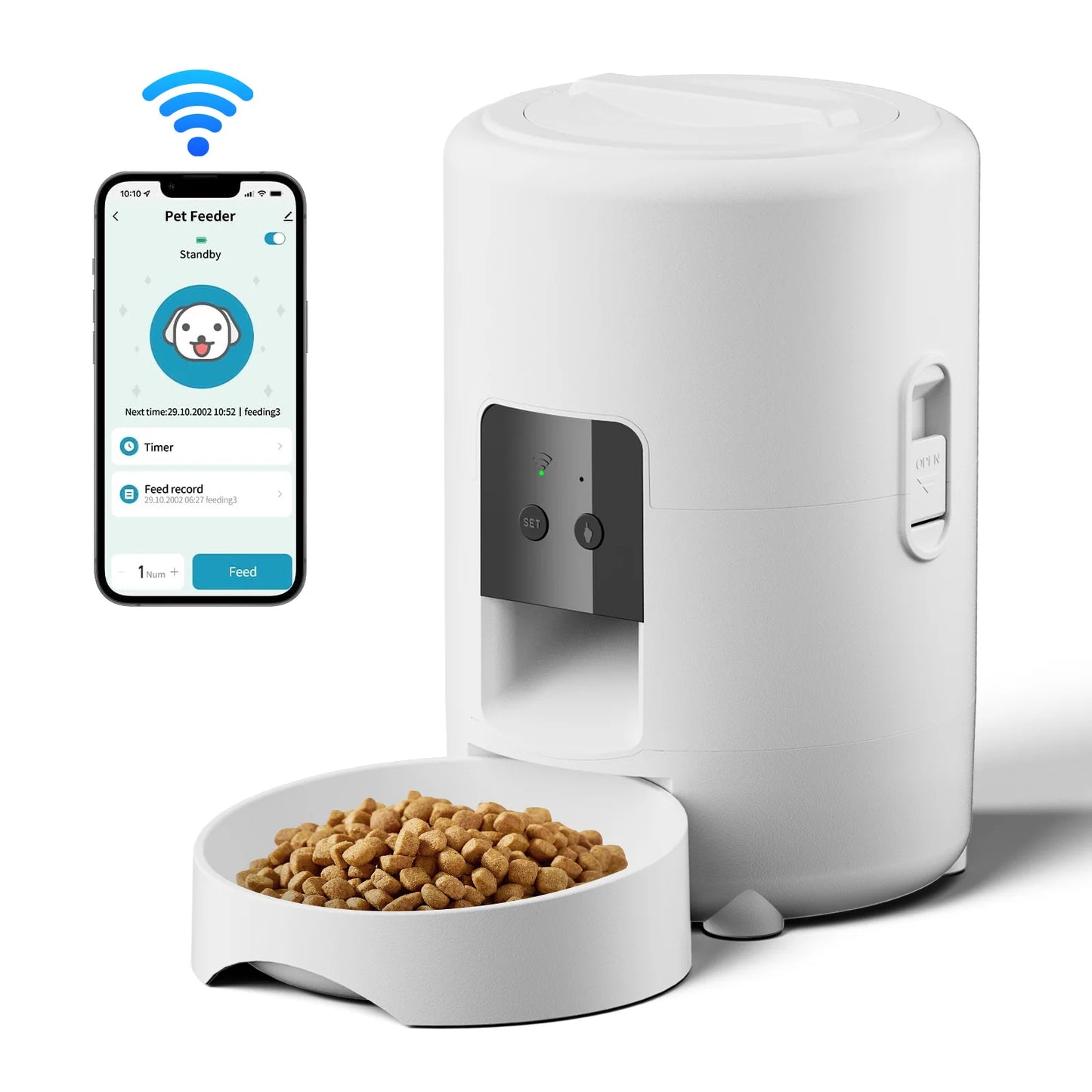 カメラ付き自動給餌器™｜2L 1080P WiFi アプリ操作 犬猫用スマートフィーダー