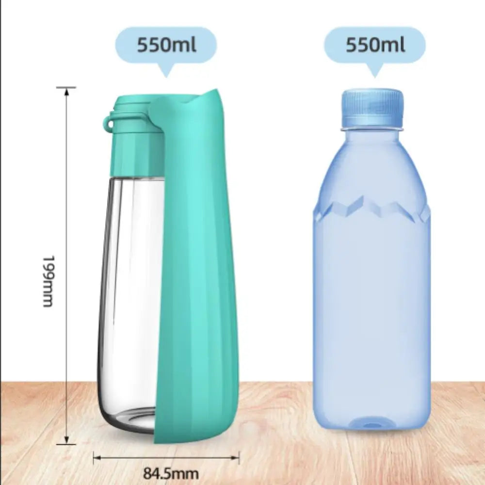携帯ペット給水ボトル™｜折りたたみ式 漏れ防止 大容量550ml 犬猫用おでかけ水飲み器