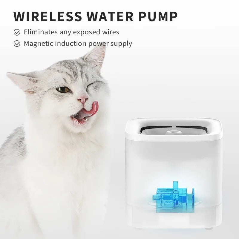 スマート自動給水器™｜LEDライト付き 静音ポンプ ろ過フィルター 犬猫用循環式給水器