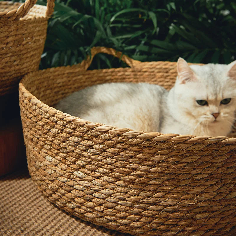 ラタン編み猫ベッド夏用™