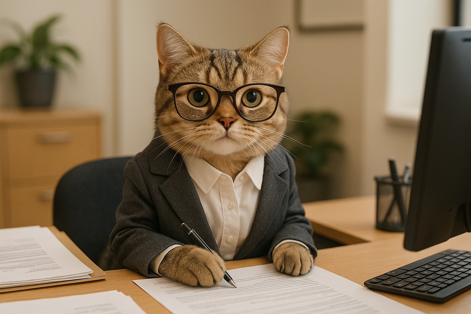 uma gata vestida de secretaria